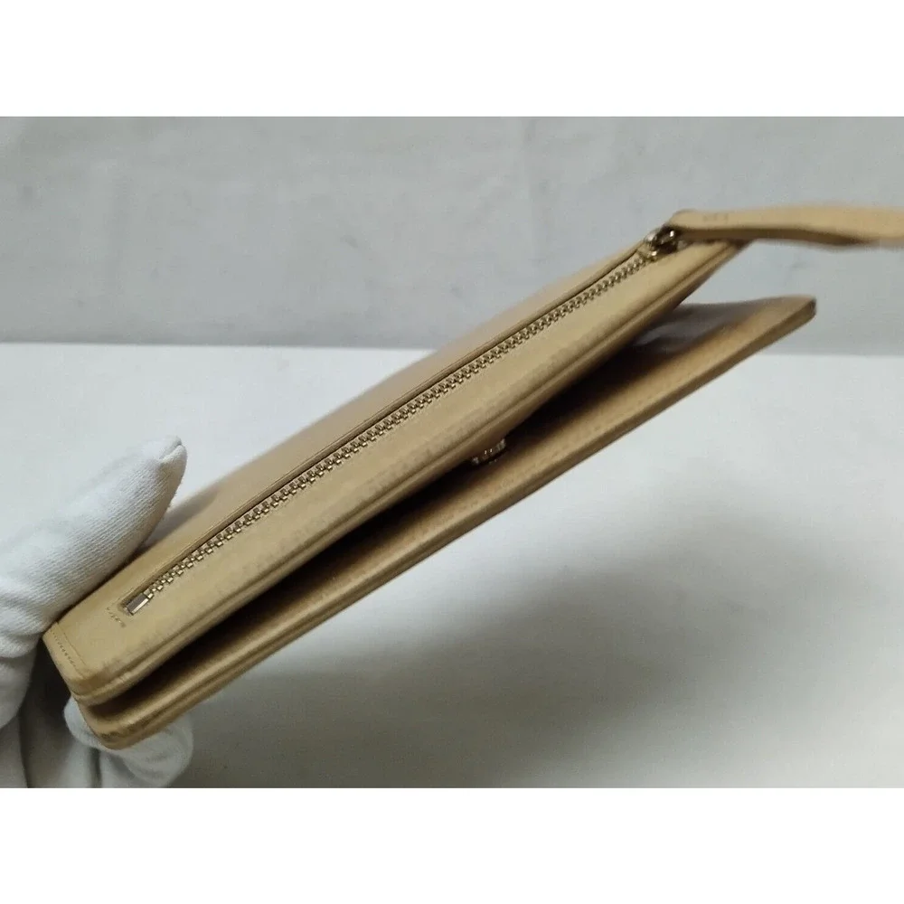 Cole Haan Tan Leather Credit Card Bifold Long Wallet